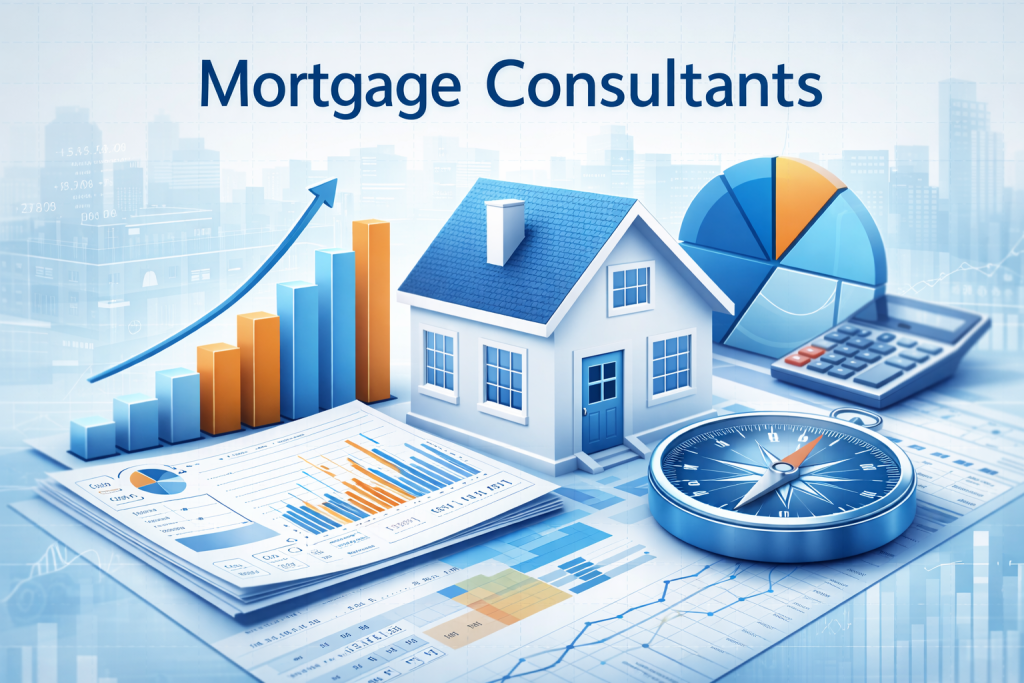 abstract graphic illustrating strategic mortgage guidance and long-term financial growth for homeowners